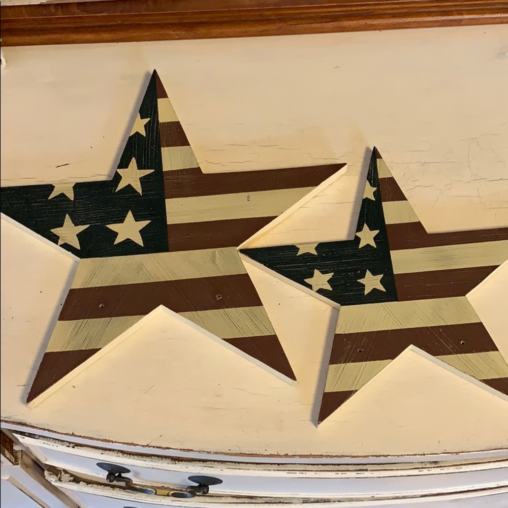 American flag star rustic decor